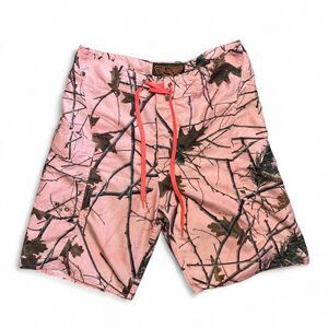 men's Pink camo swim trunks